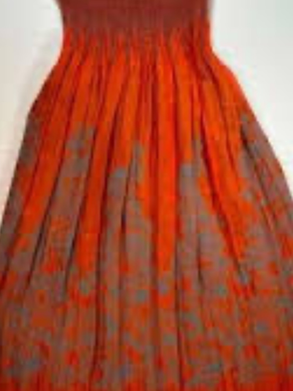 Lapis Orange Maxi Dress with Gray Floral Print